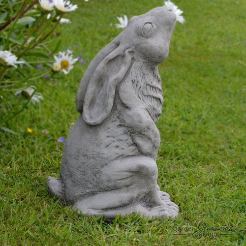 Happy Larry Latham Moon Gazing Hare Stone Garden Statue Wayfair.co.uk